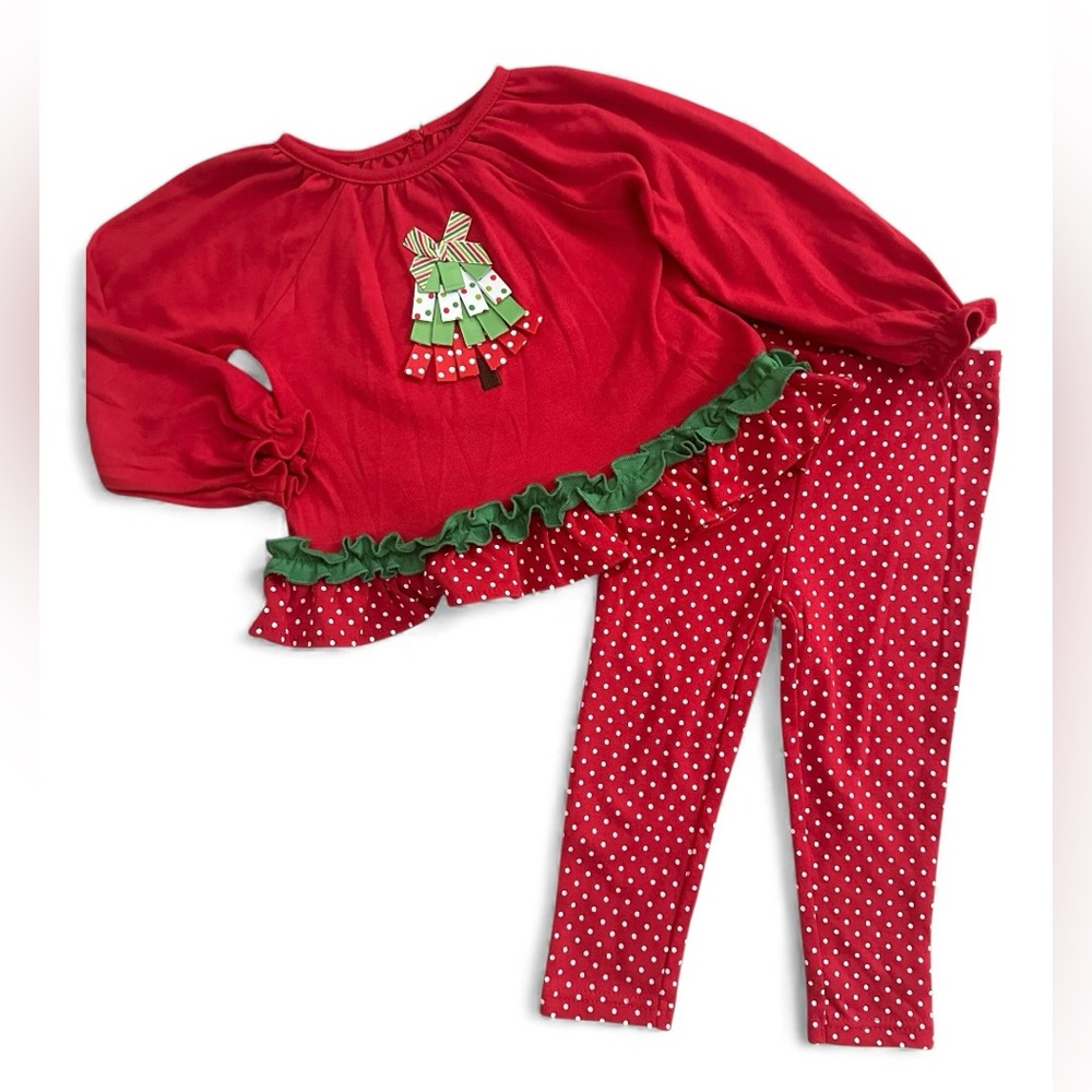 Baby Essentials Festive Red Christmas Legging Set Size 18 Months NWT